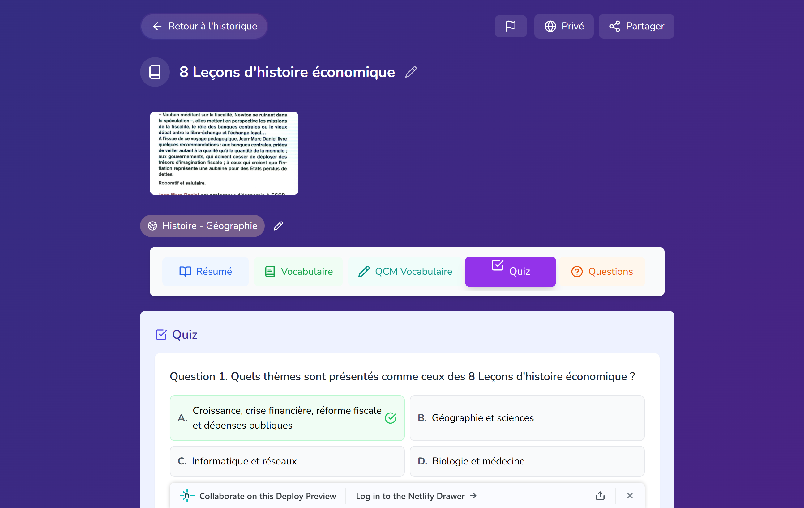 TuteurPrivé - Génération de leçons par IA